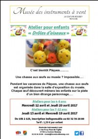 Atelier enfants: Drôles d'oiseaux 4-6 ans. Le jeudi 20 avril 2017 à La Couture-Boussey. Eure.  10H00